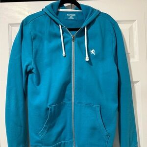 Express Teal Zip-Up Hoodie